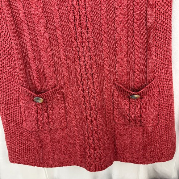 Cato Womens Size XL Red Cable Knit Sweater Dress With Pockets - Picture 2 of 6